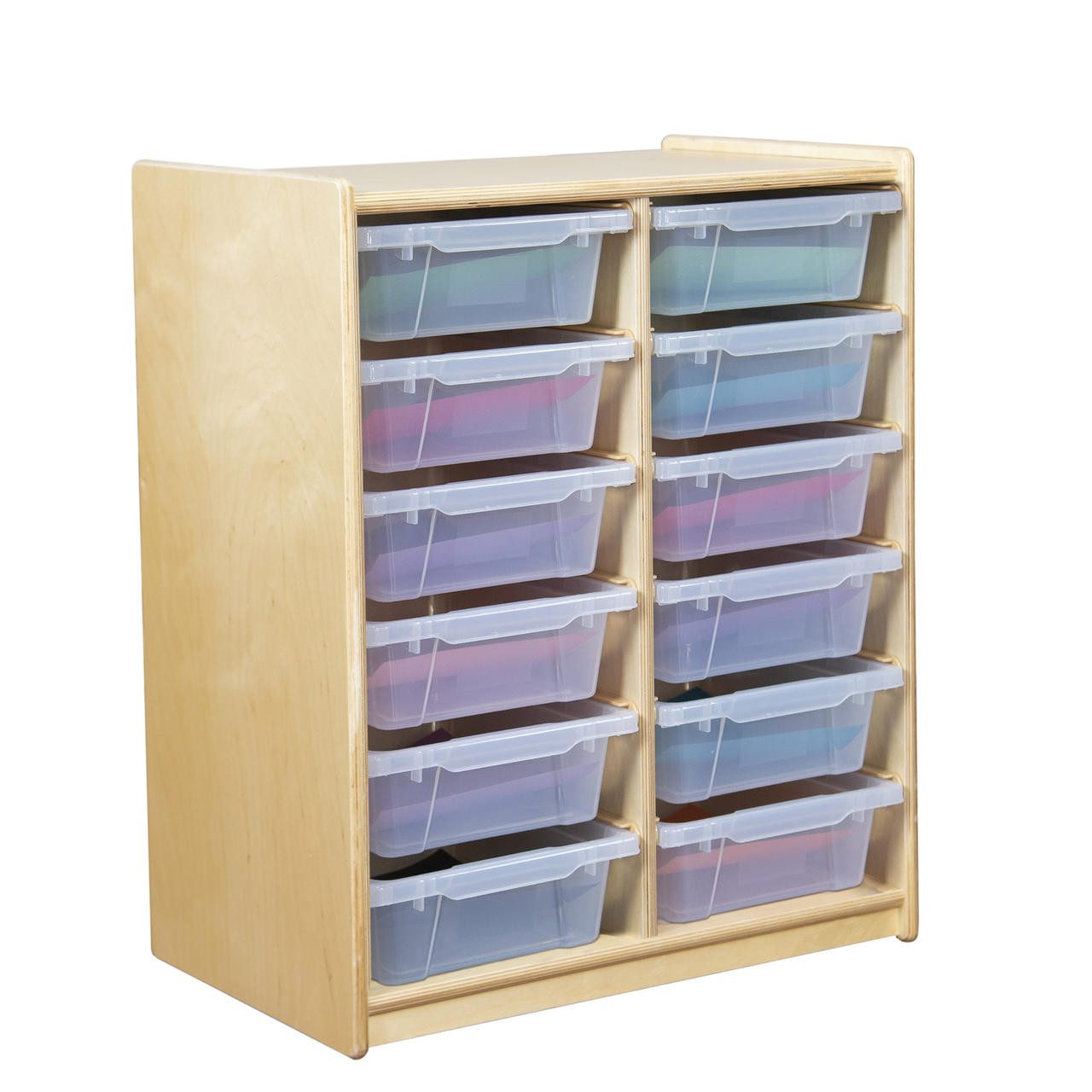 12) 3 Letter Tray Glide Storage with Translucent Trays - WoodDesigns