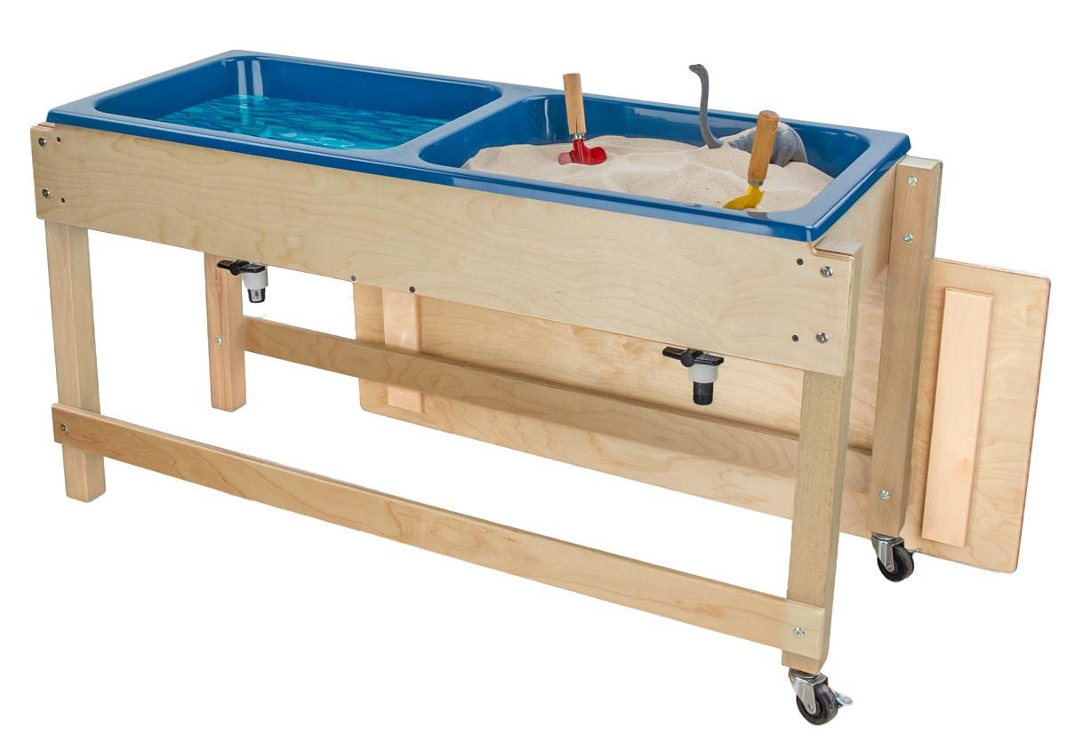 WD11810DBB Double Sand and Water Table with Top/Shelf- Blue