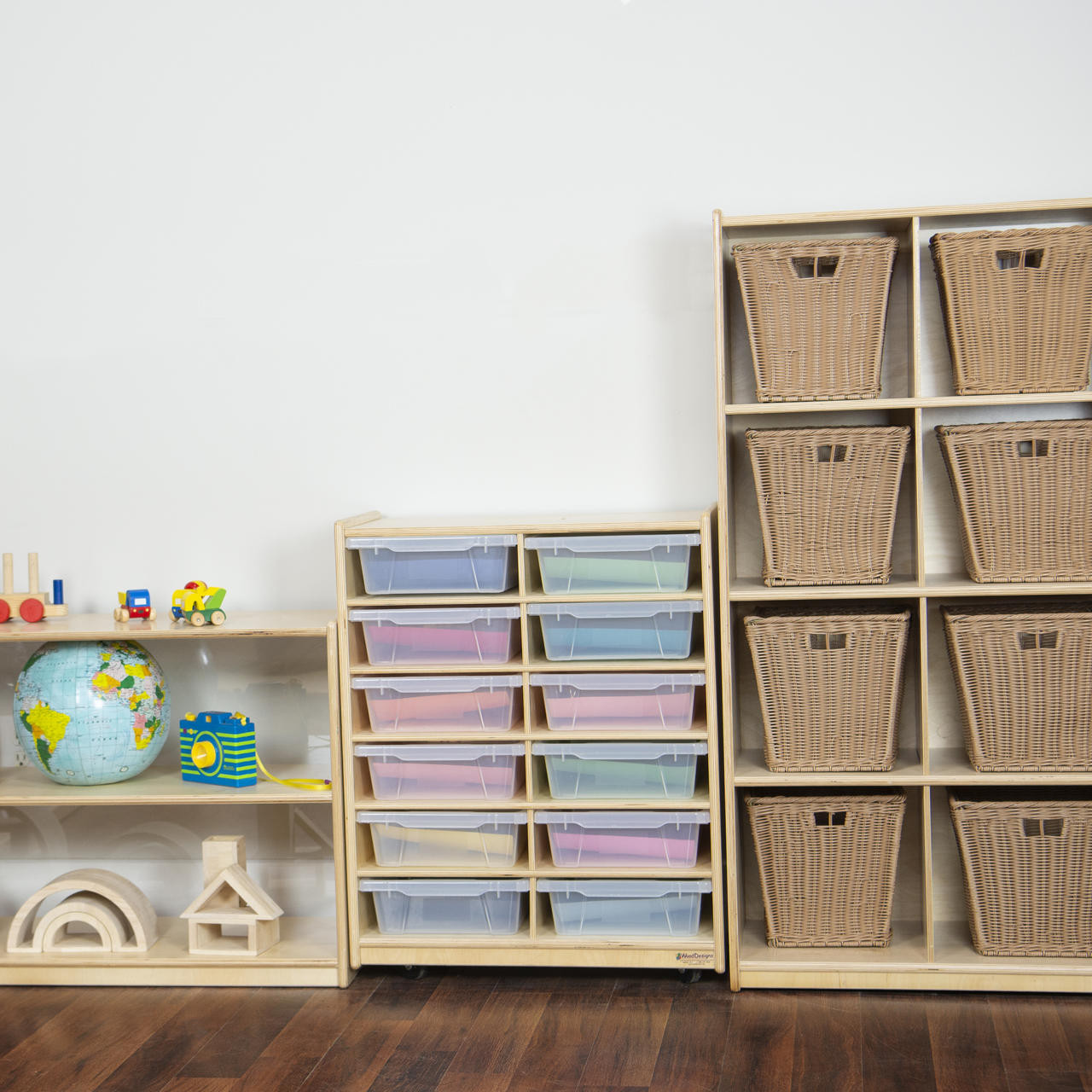 (12) Letter Tray Storage Unit with Translucent Trays WoodDesigns