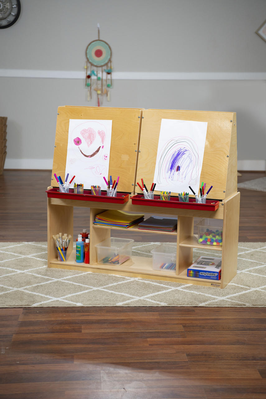 The Classroom Organizer with Locking Cabinet and Four Divided Backpack  Storage Sections