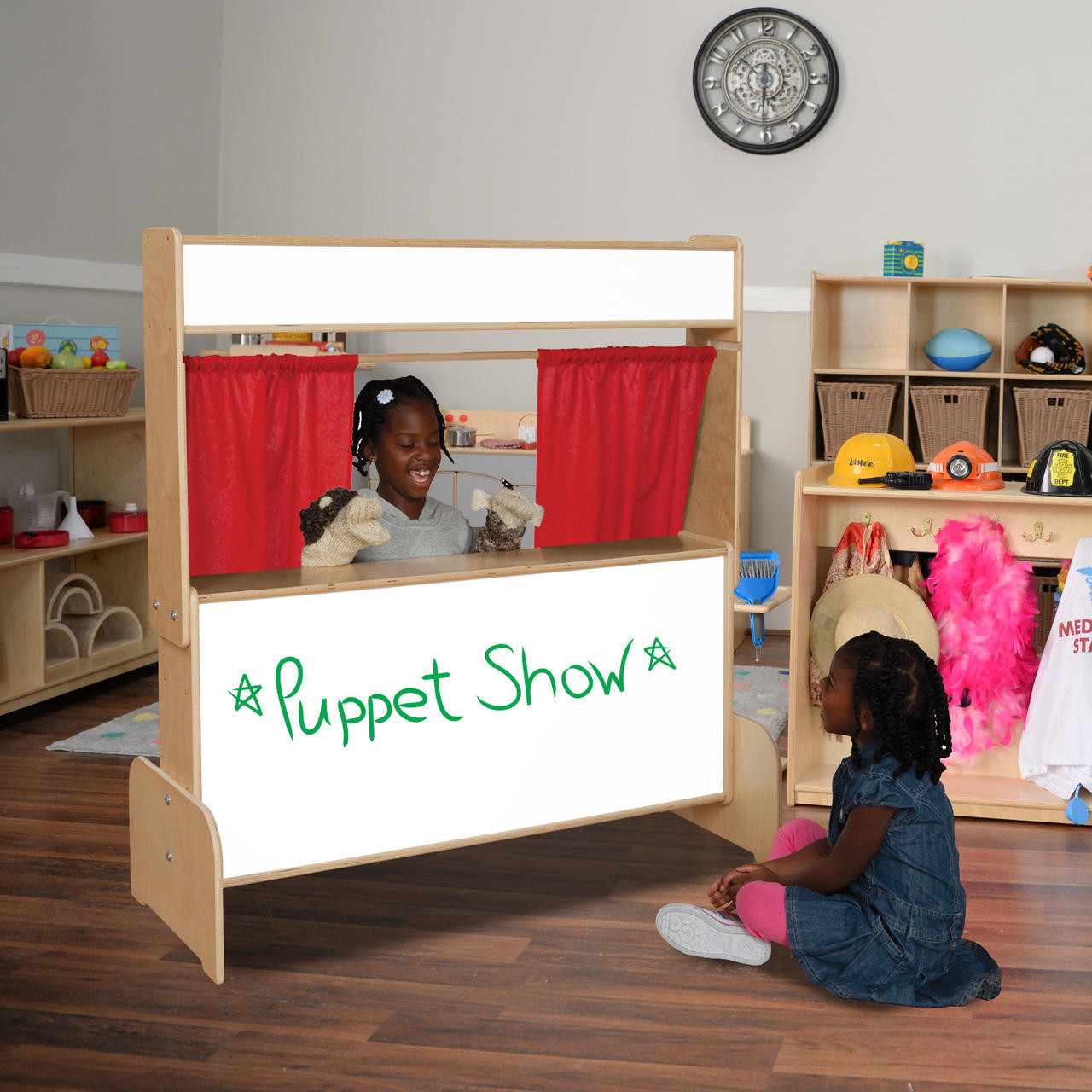 Wood Designs WD21651 Deluxe Puppet Theater with Marker Board, 48 x 47 x 6 (H x W x D)