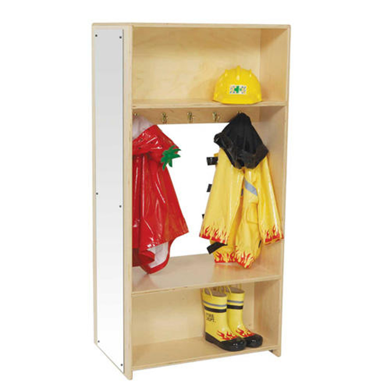 Dress-Up Locker with Mirror Wood Designs