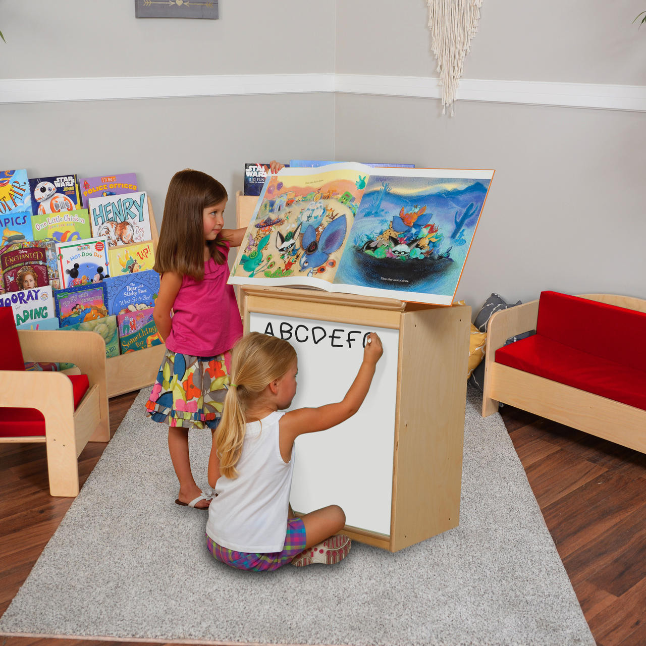 WD24100 Big Book Display with Markerboard WoodDesigns