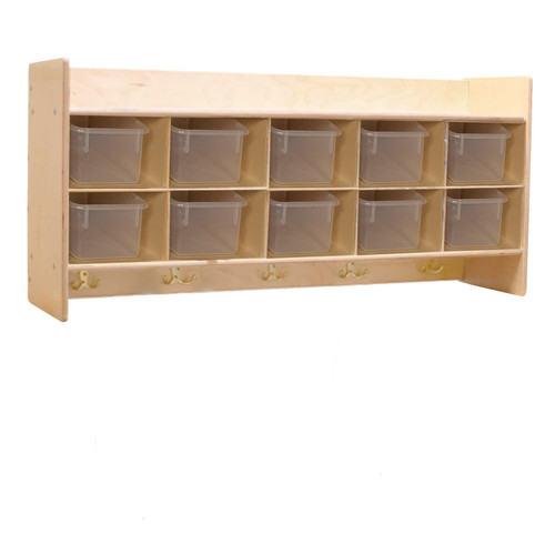 Contender C51401 Wall Hanging Cubby Storage w/10 Translucent Trays