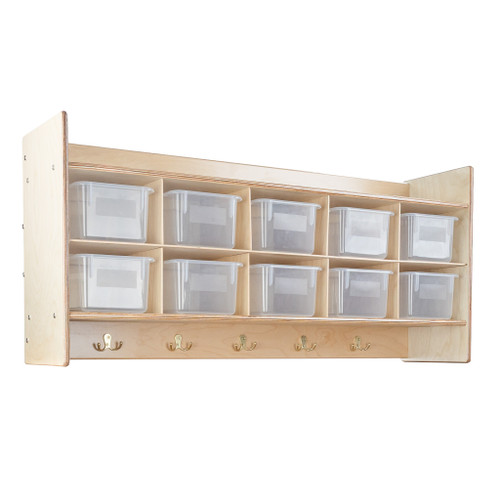 Contender C51401F Wall Hanging Cubby Storage w/10 Translucent Trays, Assembled