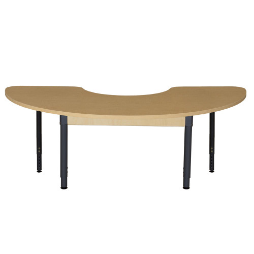 Wood Designs HPL2476HCRCA1829 Half Circle High Pressure Laminate Table with Adjustable Legs- 18-29