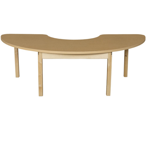 Wood Designs HPL2264HCRC16 Half Circle High Pressure Laminate Table with Hardwood Legs- 16