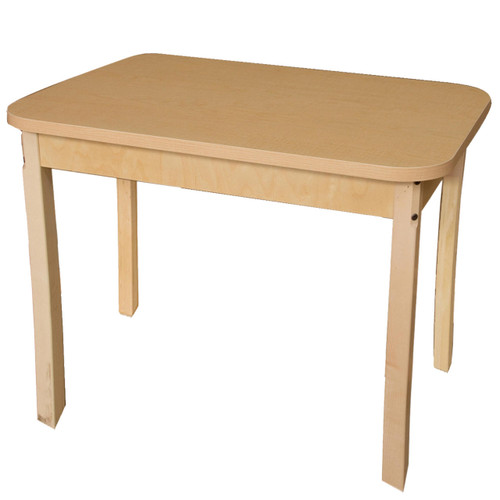 Wood Designs HPL244829 24 x 48 Rectangle High Pressure Laminate Table with Hardwood Legs- 29