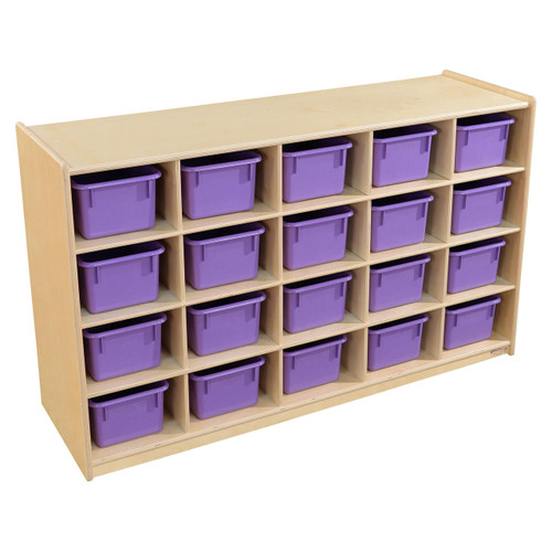 Wood Designs WD14509PP 20 Tray Storage with Purple Trays