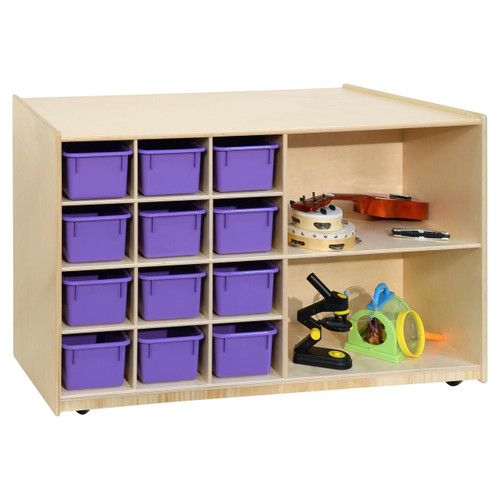 Wood Designs WD16609PP Double Mobile Storage with 12 Purple Trays