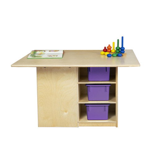 Wood Designs WD85009PP Cubby Table with 12 Purple Trays