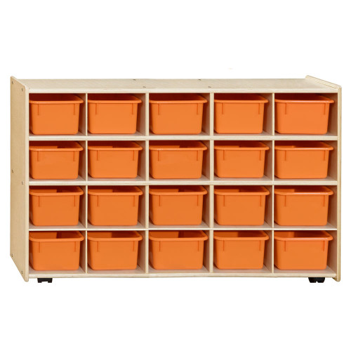 Contender C14509ORF-C5 20 Tray Storage w/Orange, Assembled w/Casters