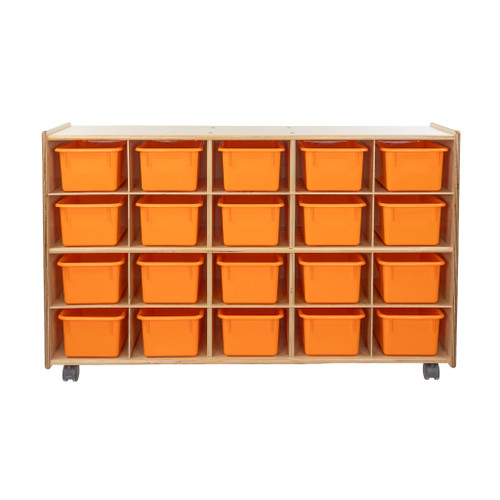Contender C14509ORF-C5 20 Tray Storage w/Orange, Assembled w/Casters