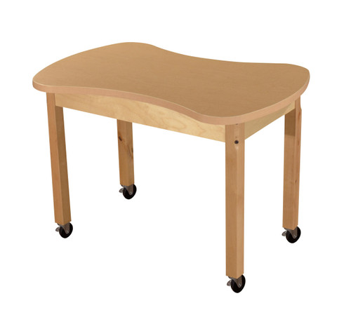 HPL2436C14C6 Mobile Synergy Junction 24 x 36 High Pressure Laminate Table with Hardwood Legs- 14