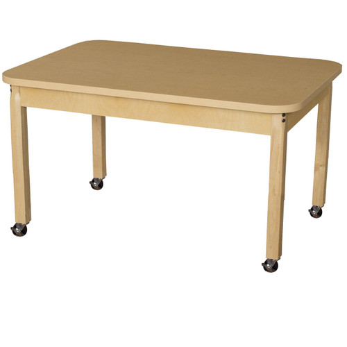 HPL304416C6 Mobile 30 x 44 Rectangle High Pressure Laminate Table with Hardwood Legs-16