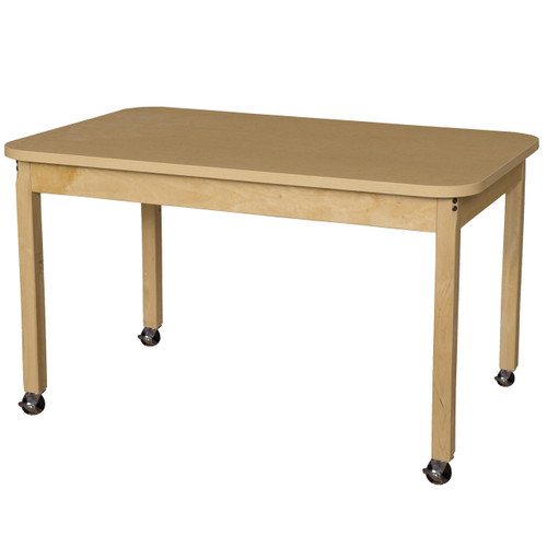 HPL304826C6 Mobile 30 x 48 Rectangle High Pressure Laminate Table with Hardwood Legs-26