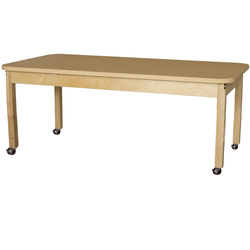 HPL306014C6 Mobile 30 x 60 Rectangle High Pressure Laminate Table with Hardwood Legs-14