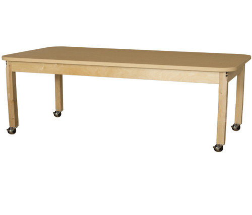 HPL307214C6 Mobile 30 x 72 Rectangle High Pressure Laminate Table with Hardwood Legs-14