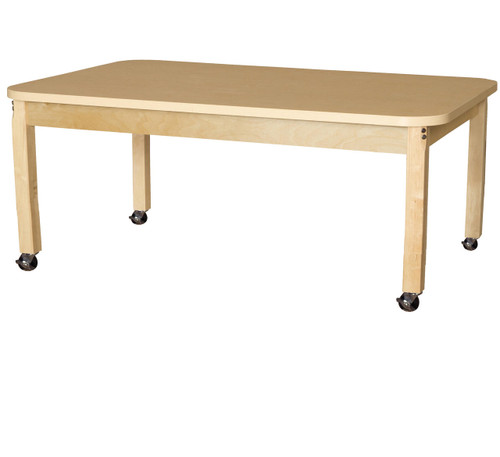 HPL366014C6 Mobile 36 x 60 Rectangle High Pressure Laminate Table with Hardwood Legs-14