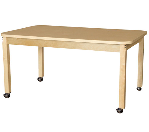 HPL366026C6 Mobile 36 x 60 Rectangle High Pressure Laminate Table with Hardwood Legs-26