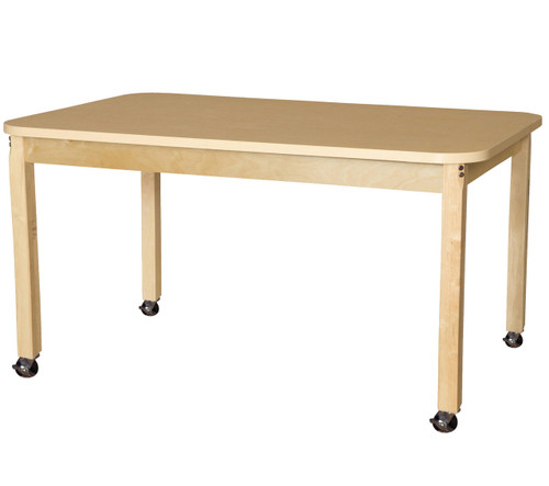 HPL366029C6 Mobile 36 x 60 Rectangle High Pressure Laminate Table with Hardwood Legs-29