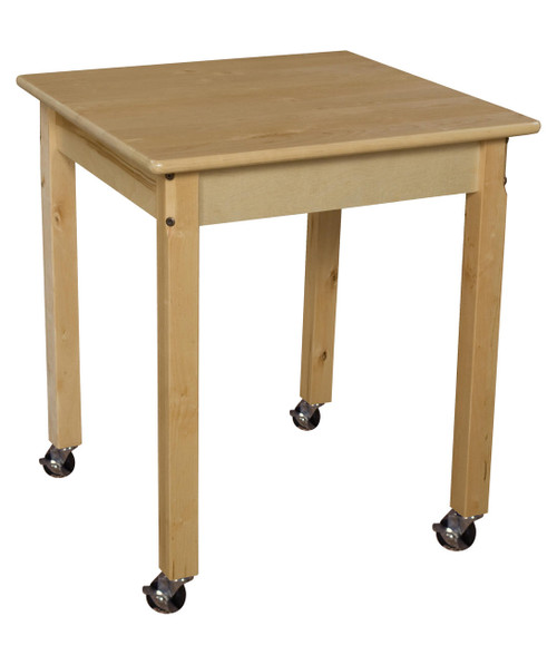 WD82422C6 Mobile 24 Square Hardwood Table with 22 Legs