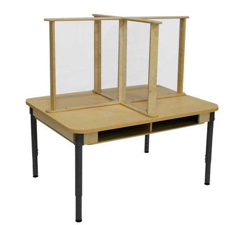 4 Person Desk with Sneeze Guard - 36 x 48