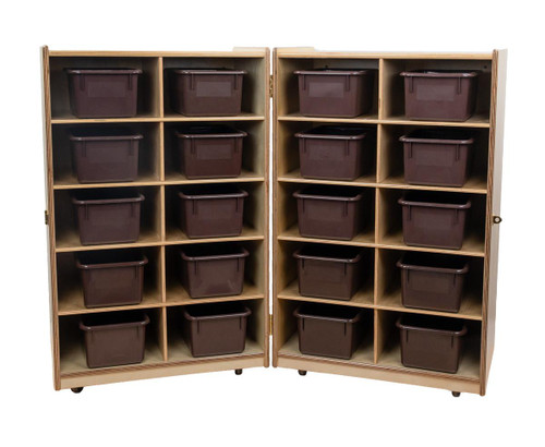 Folding Vertical Storage with (20) Brown Trays