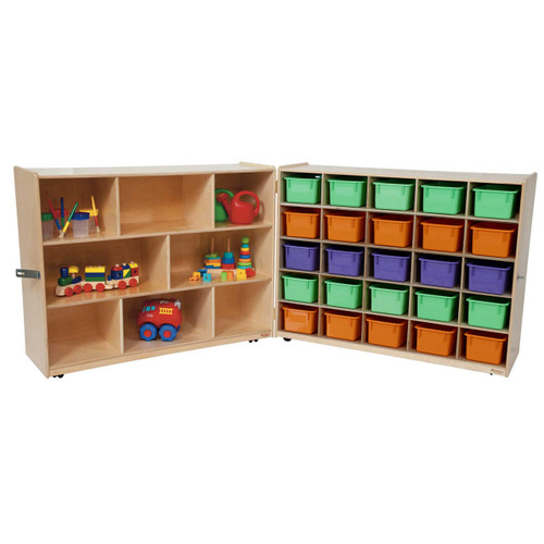Tray and Shelf Folding Storage with (25) Assorted Pastel Trays