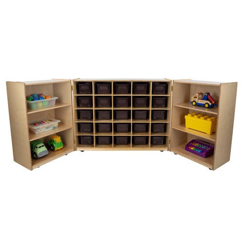 25 Tray Tri-Fold Storage with (25) Brown Trays
