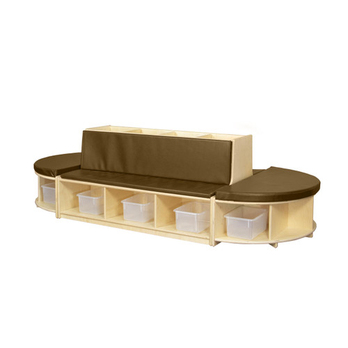 Read-A-Round Double-Sided Bench Package with Brown Cushions and Trays
