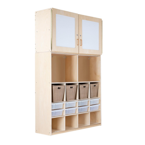 The Classroom Organizer with Locking Cabinet and Four Divided Backpack  Storage Sections