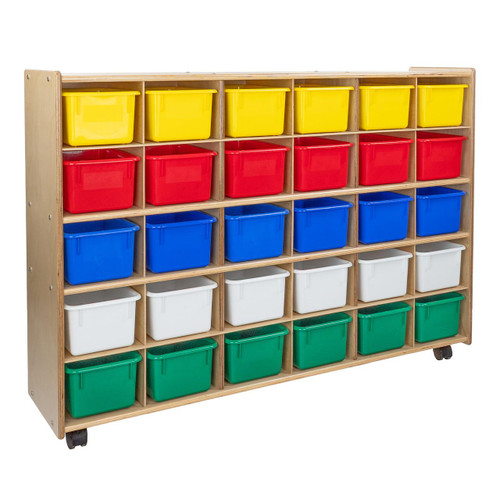 Contender C16033F-C5 30 Tray Storage w/Assorted Trays, Assembled w/Casters