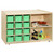 Wood Designs WD16609LG Double Mobile Storage with (12) Lime Green Trays 