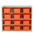 C16129FOR  Birch 12-Cubby Storage Unit w/Orange Tubs-Assembled