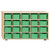 Contender C14509F-C5LG 20 Tray Storage w/Lime Green Trays, Assembled w/Casters