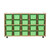 Contender C14509F-C5LG 20 Tray Storage w/Lime Green Trays, Assembled w/Casters 