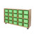 Contender C14509F-C5LG 20 Tray Storage w/Lime Green Trays, Assembled w/Casters 
