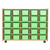 Contender C16009F-C5LG 25 Tray Storage w/Lime Green Trays, Assembled w/Casters