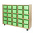 Contender C16009F-C5LG 25 Tray Storage w/Lime Green Trays, Assembled w/Casters