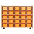 Contender C16009F-C5OR 25 Tray Storage w/Orange Trays, Assembled w/Casters