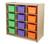 (12) Cubby Storage with Assorted Pastel Trays
