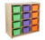 (12) Cubby Storage with Assorted Pastel Trays