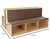Read-A-Round Double-Sided Bench with Brown Cushions and Trays
