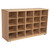 Maple Heritage 20 Cubby Tray Storage with Brown Trays