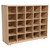 Maple Heritage 25 Cubby Tray Storage with Brown Trays