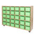  Contender Mobile 30 Tray Storage with Lime Green Trays - Assembled with Casters 