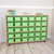 Contender Mobile 30 Tray Storage with Lime Green Trays - Assembled with Casters