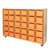  Contender Mobile 30 Tray Storage with Orange Trays - Assembled with Casters 
