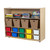 Wood Designs Multi-Use Storage Unit With Medium Baskets and Assorted Cubby Trays 